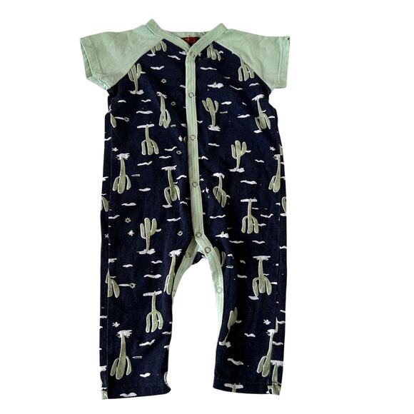 7 For All Mankind Blue Cactus Print Jumper - Size 3/6 Months - Picture 1 of 3